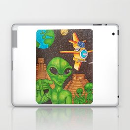Weird UFO Green Alien World Laptop Skin