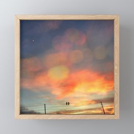 Love birds in the sunset Framed Mini Art Print