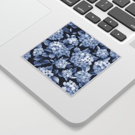 Hydrangea Blue on Blue Larger Pattern Sticker