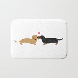 Black and Tan Dachshund with Heart, Cute Cartoon Wiener Dog Bath Mat for  Sale by Jenn Inashvili