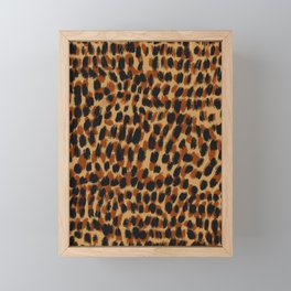 Brushstrokes leopard spots pattern Framed Mini Art Print