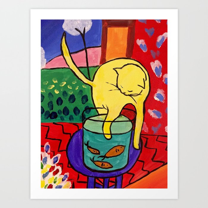 Cat with Red Fish Henri Matisse Art Print by Historia
