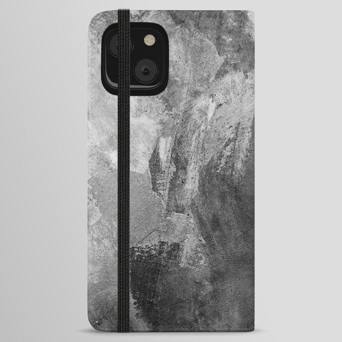 Texture pattern. Grunge black and white old wall.  iPhone Wallet Case