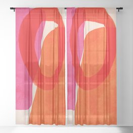 relations IV - pink shapes minimal painting Sheer Curtain