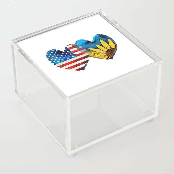 Stand With Ukraine - Peace Not War Art Acrylic Box