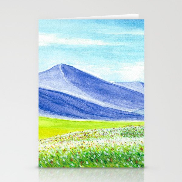 Sunny Floral Valley Watercolor Art Stationery Cards