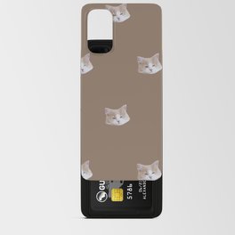omochi cat monogram illustration version brown Android Card Case