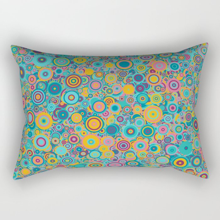 Psychedelic funky Seventies disco party Rectangular Pillow