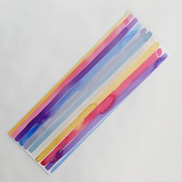 Watercolor Rainbow Stripes Yoga Mat