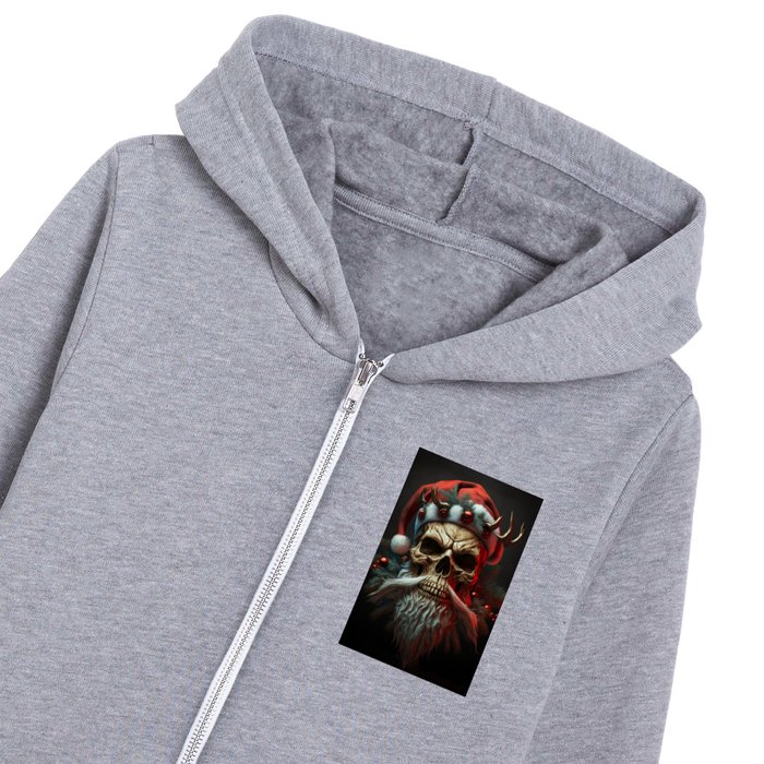 Merry christmas skull Kids Zip Hoodie