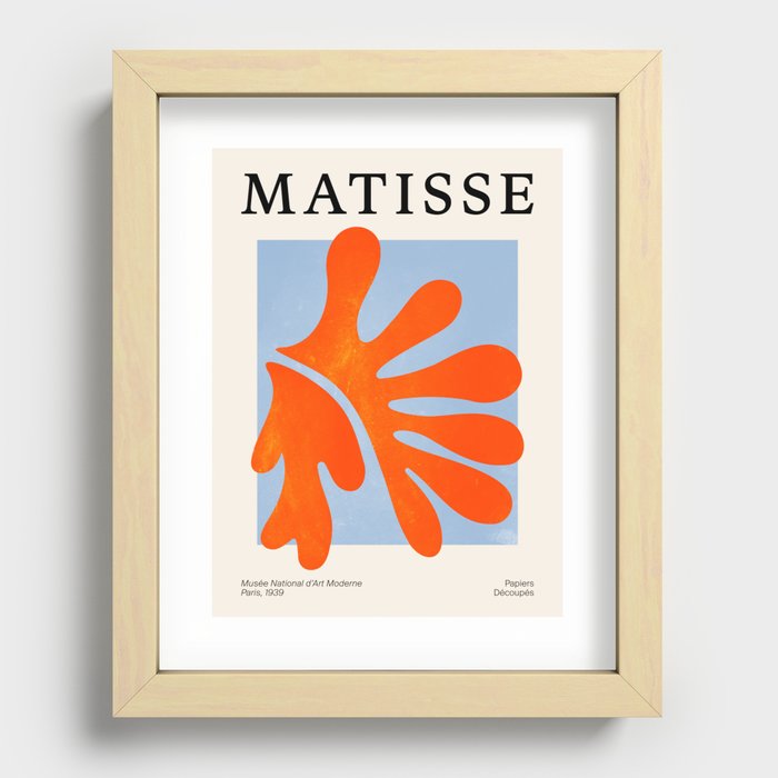 Red Coral Leaf: Matisse Paper Cutouts II Recessed Framed Print