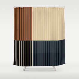 Color Block Line Abstract I Shower Curtain