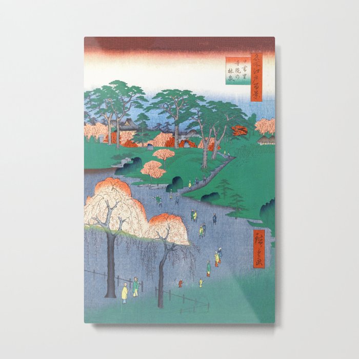 Temple Gardens Nippori Ukiyo-e Japanese Art Metal Print