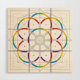 Kaleidoscope Mandala Geometric Pattern Wood Wall Art