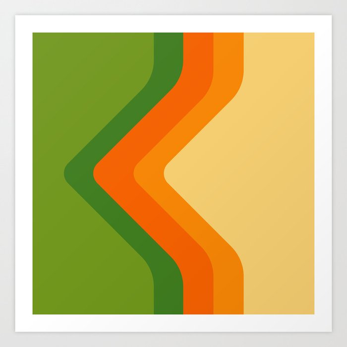 Shades of green and orange Art Print