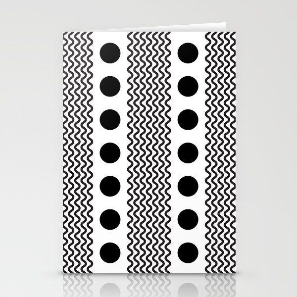 Squiggles and Dots - Abstract Black & White Pattern Stationery Cards