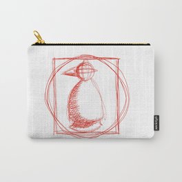 Metaphysical Penguin Vetruvian Penguin Carry-All Pouch | Acrylic, Digital, Surrealism, Realism, Vintage, Cartoon, Illustration, Concept, Chalk Charcoal, Drafting 