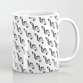 Music therapy / Black and white music clef pattern Coffee Mug
