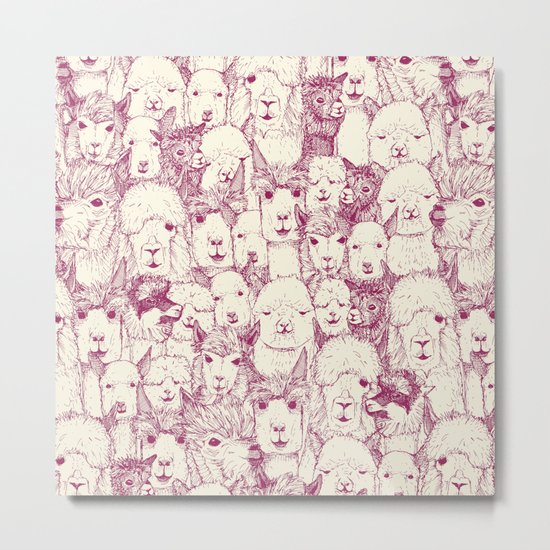 just alpacas cherry pearl Metal Print