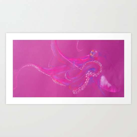 Bright Pink Octopus Art Print