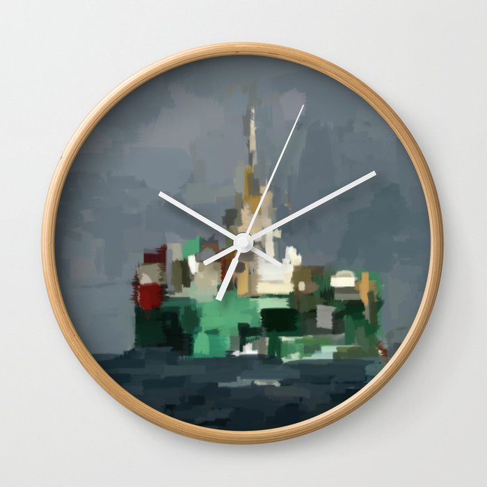 Oil Rig Wall Clock