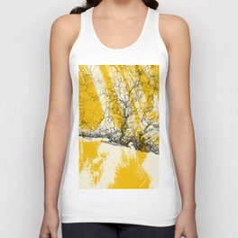 Genoa, Italy. City Map Painting. Yellow Collage. Summer Unisex Tank Top