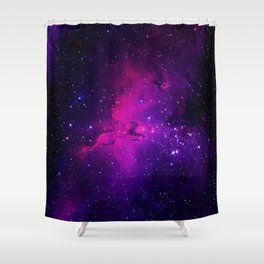 A beautiful, bright space nebula.  Shower Curtain