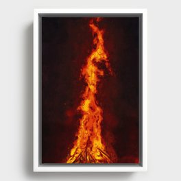 Dancing Flames Framed Canvas