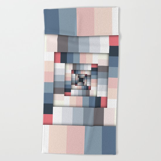 Geometric Layers of Color Beach Towel