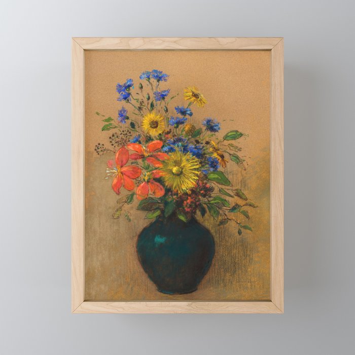 Wildflowers, 1905 by Odilon Redon Framed Mini Art Print