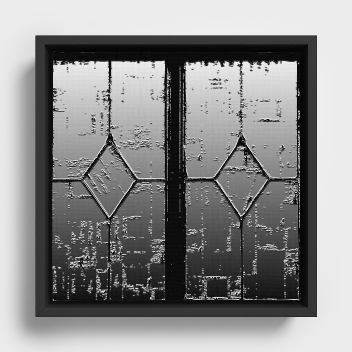Door in the window - mirror Framed Canvas