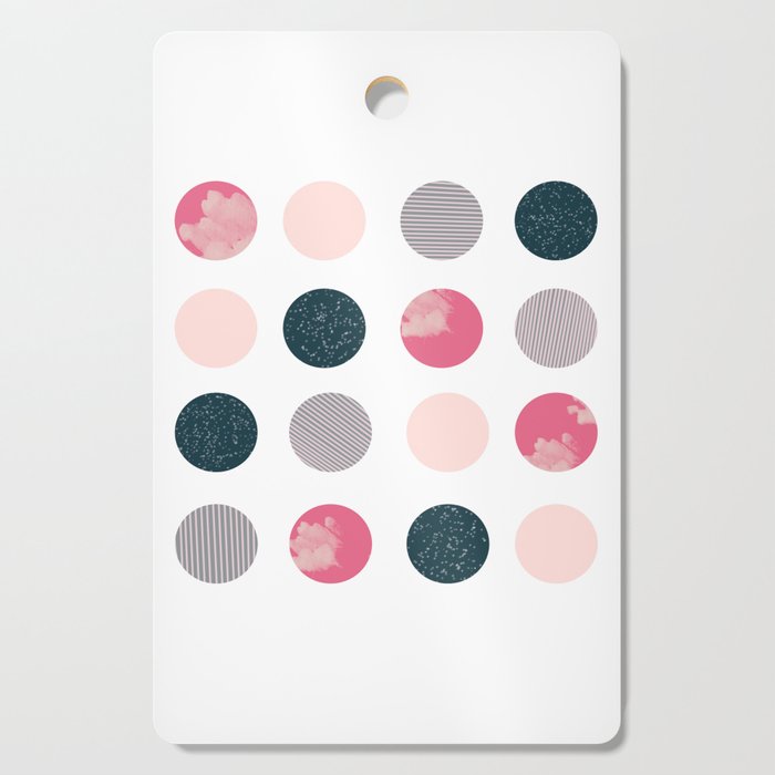 Modern dots, cloud polka, pink print Cutting Board