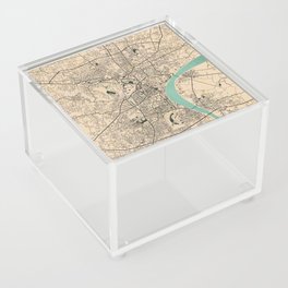 Varanasi City Map of Uttar Pradesh, India - Vintage Acrylic Box