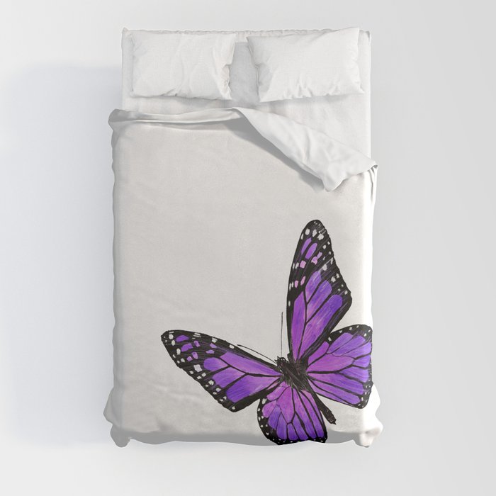 Purple butterfly Duvet Cover