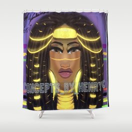 Black Queen with Sista-Locks Shower Curtain