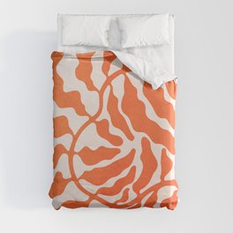 Funky Fern: Orange Peach Edition Duvet Cover