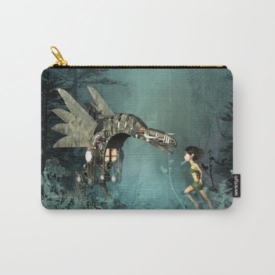 Cute fairy with steam dragon Carry-All Pouch