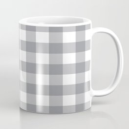Gray and White Buffalo Plaid Pattern Coffee Mug