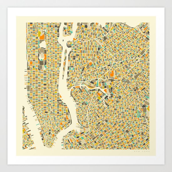 New York Map Art Print