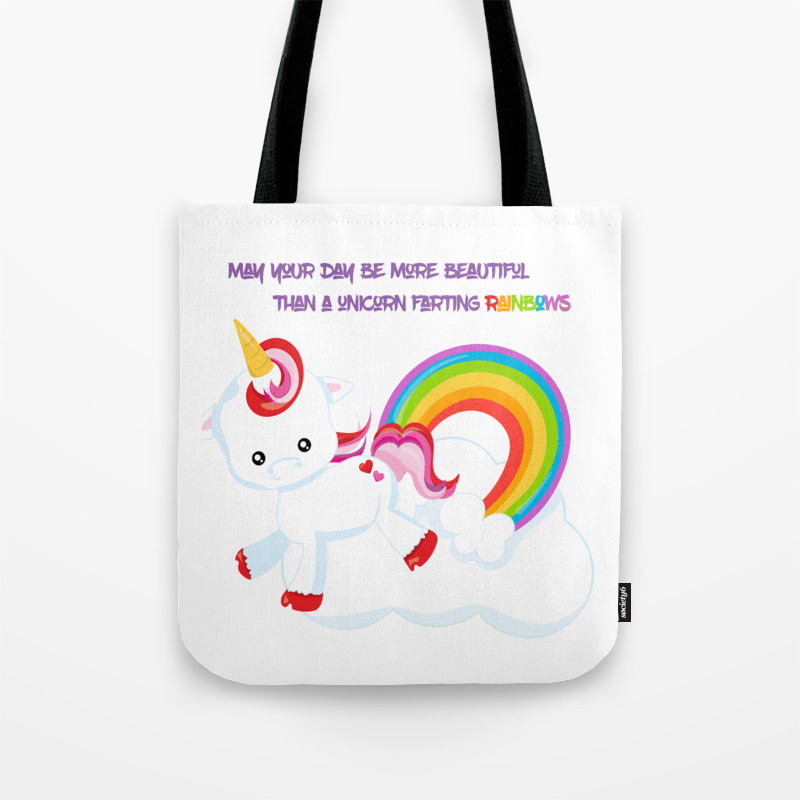 Unicorn Farts And Beautiful Days Tote Bag By Tealfeatherstudios