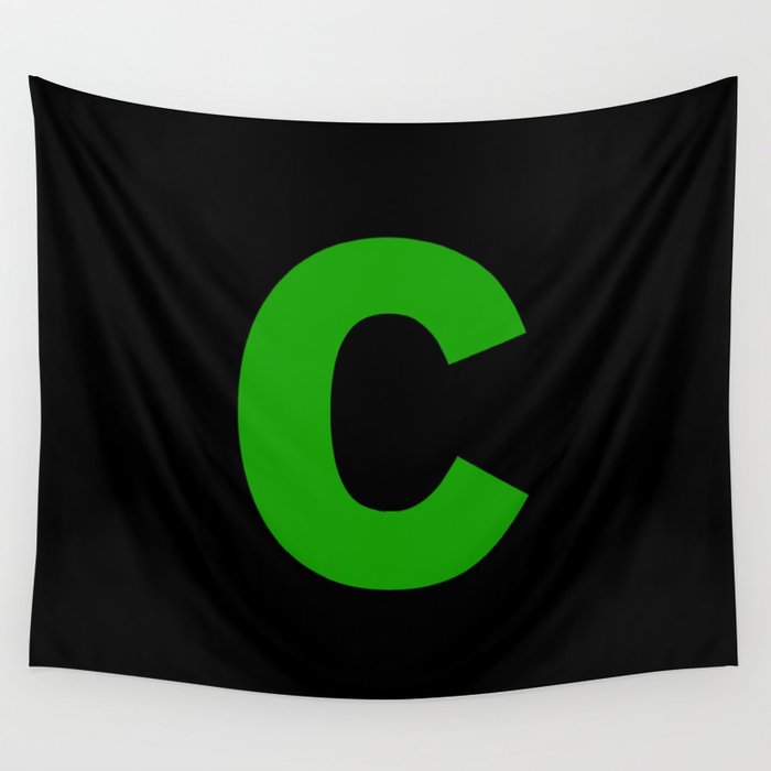 letter C (Green & Black) Wall Tapestry