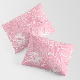 Light Pink Poppies Pillow Sham