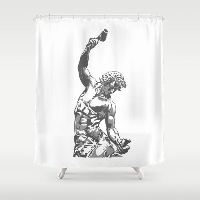 Self Made Men Statue Shower Curtain By, Cool Mens Shower Curtains