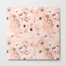 peach floral bouquet aesthetic cluster Metal Print