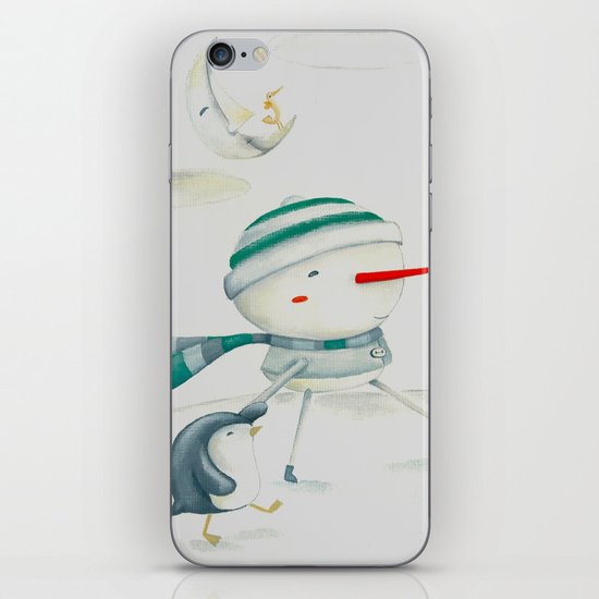Snowman and friend iPhone & iPod Skin