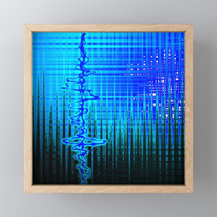 Soundwave Blue Framed Mini Art Print