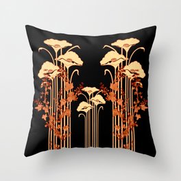 art nouveau floral Throw Pillow