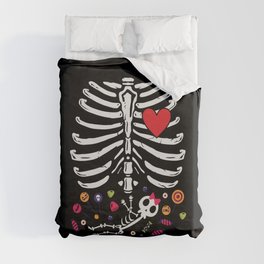 Cute Halloween Pregnancy Skeleton Baby Girl Duvet Cover