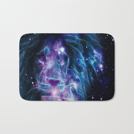 Leo Galaxy Lion : Purple Blue Bath Mat