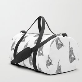 Black and white snowboard art print watercolor  Duffle Bag